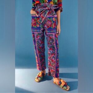 FARM Rio Blue Macaw Flight Belted Pants